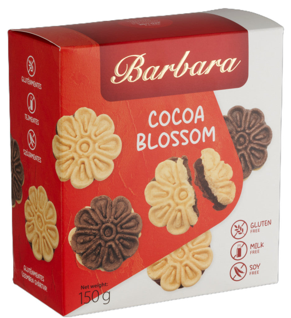 Barbara glutenfreie Mürbteigkekse mit Kakaocremefüllung, 150 g